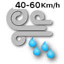 Nublado y chubascos con viento entre 40 y 60 km/h